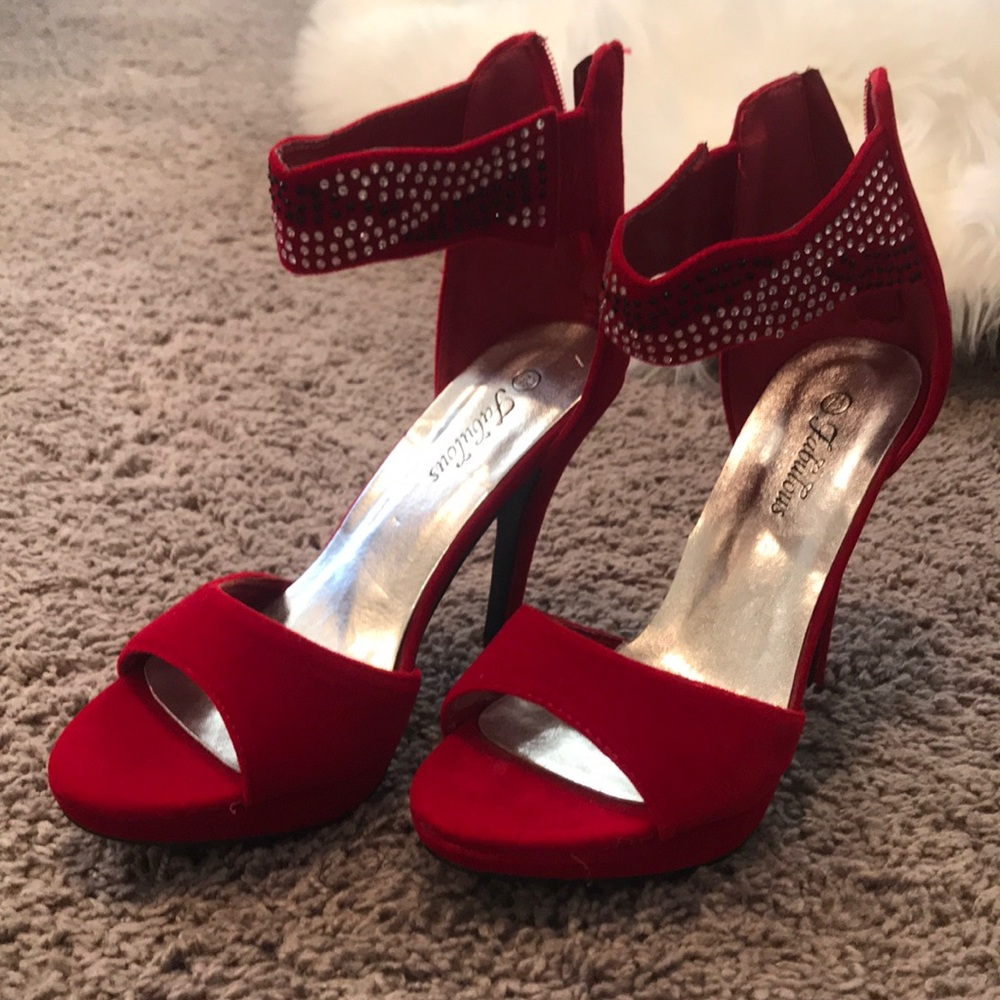 Sexy red open toe shoes